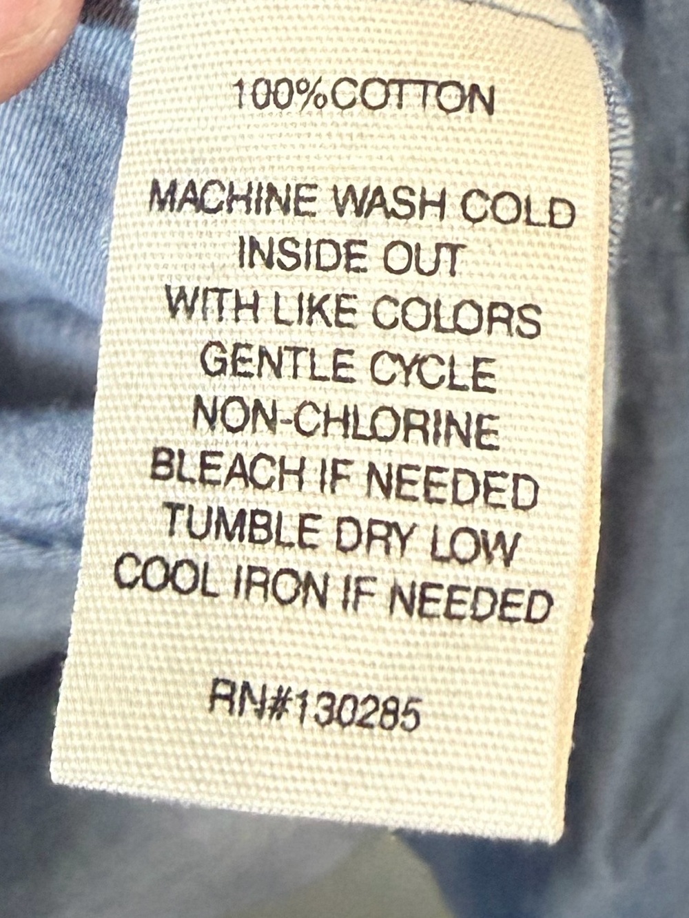 Per Se Chambray Denim Blue Lightweight Cotton Roll Tab Tunic Blouse 2X Coastal - Picture 4 of 4